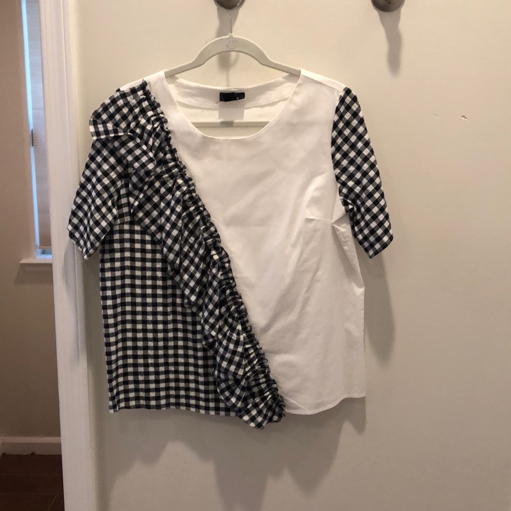Halogen gingham poplin top size medium